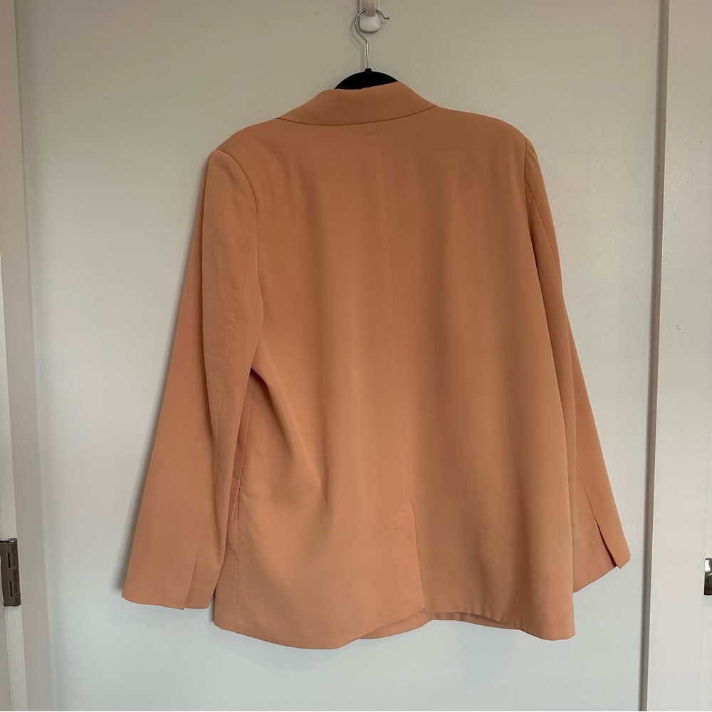 Blush Peach Single-Button Notch Lapel Blazer - Picture 9 of 16